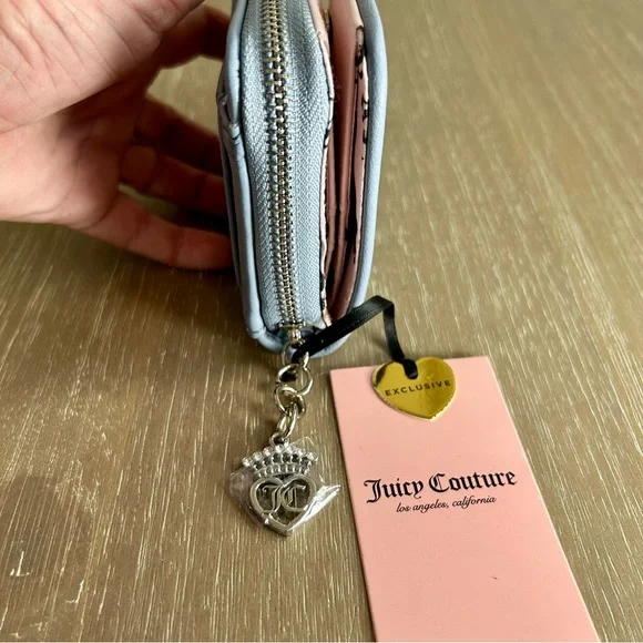 NWT Juicy Couture Queen Couture Hobo Sloucy Shoulder Bag w wallet, bracelet blue - Picture 12 of 17